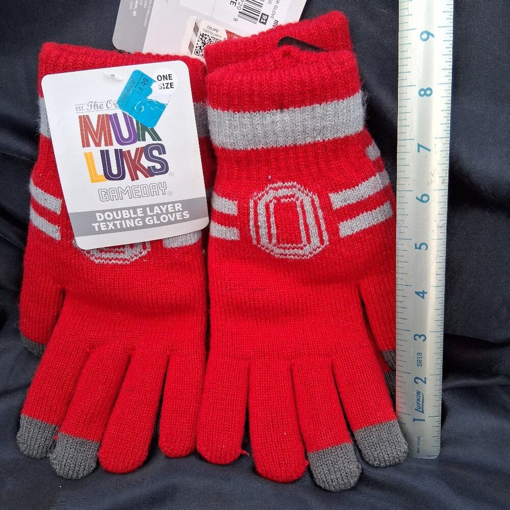 Muk Luks game day double texting gloves ohio state
